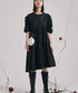Studded Puff Sleeve Flare Dress